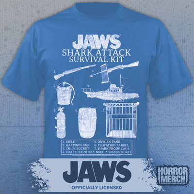 Jaws - Survival Kit Mens Shirt (Blue)