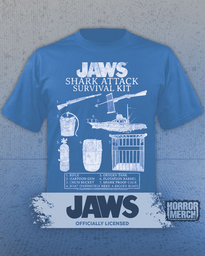 Jaws - Survival Kit Mens Shirt (Blue)