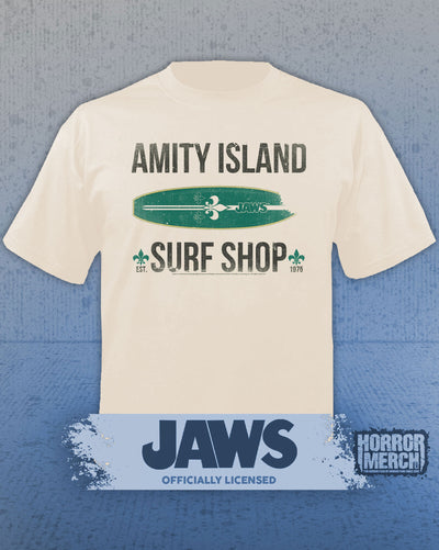 Jaws - Surf Shop Mens Shirt (Cream)