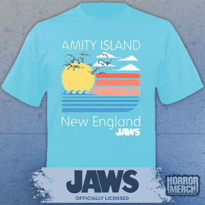 Jaws - Amity Island Mens Shirt (Blue)