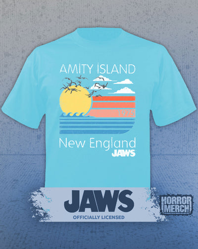 Jaws - Amity Island Mens Shirt (Blue)