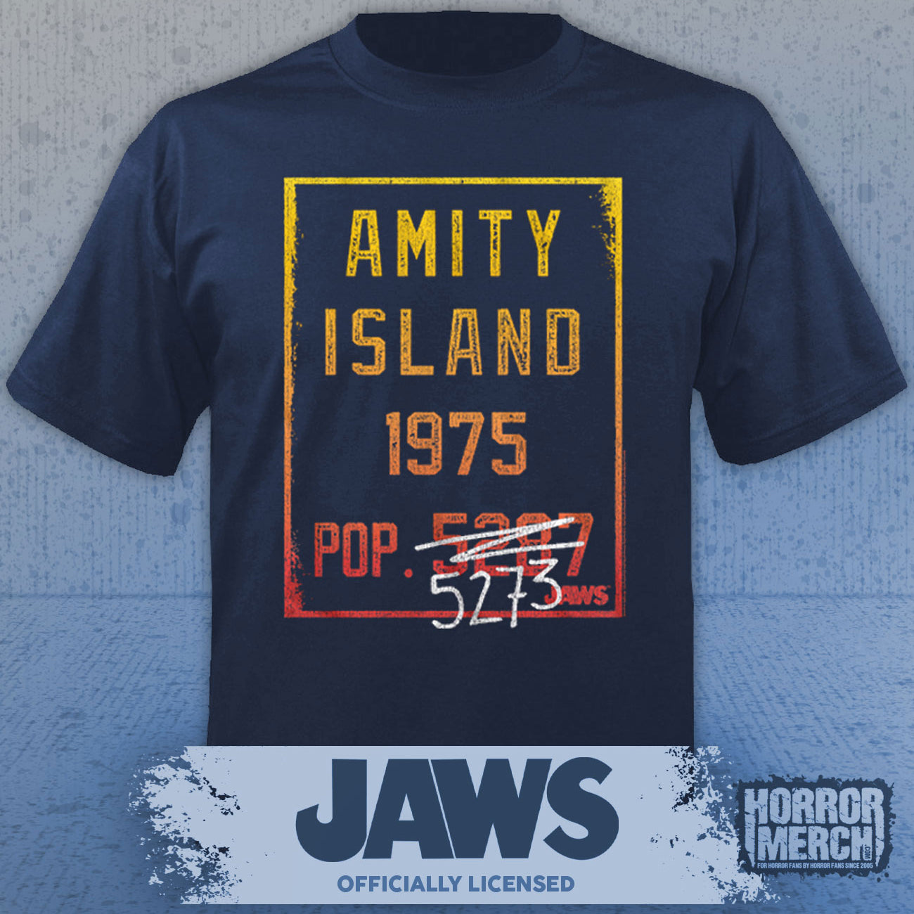 Jaws - Population Mens Shirt (Blue)