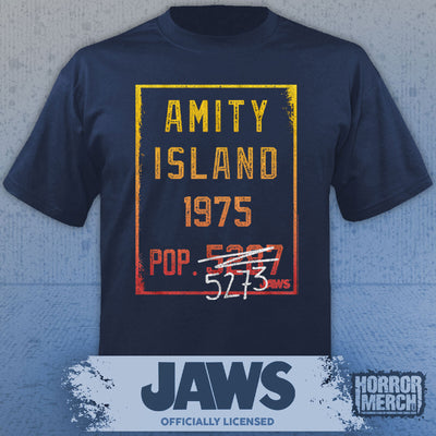 Jaws - Population Mens Shirt (Blue)