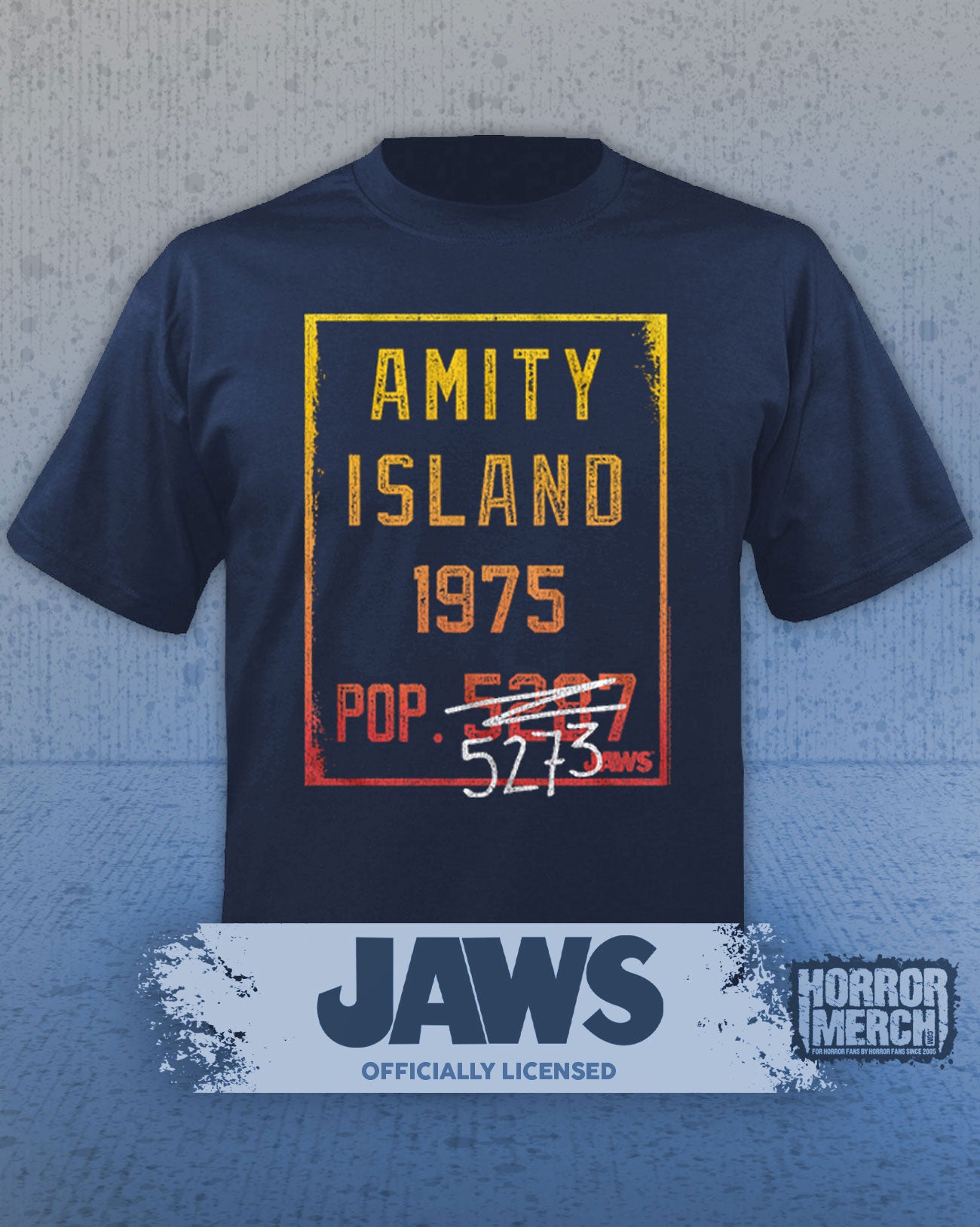 Jaws - Population Mens Shirt (Blue)