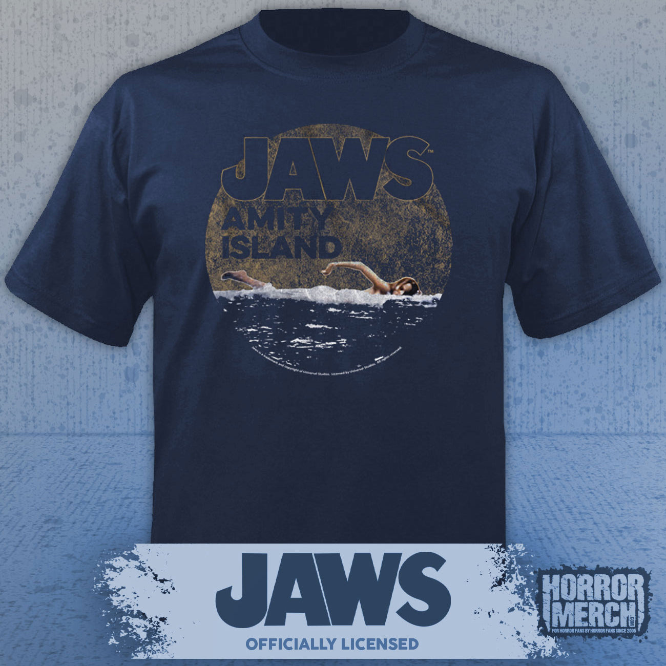 Jaws - Amity Swimmer Mens Shirt (Blue)