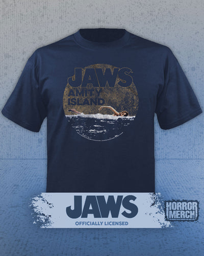 Jaws - Amity Swimmer Mens Shirt (Blue)