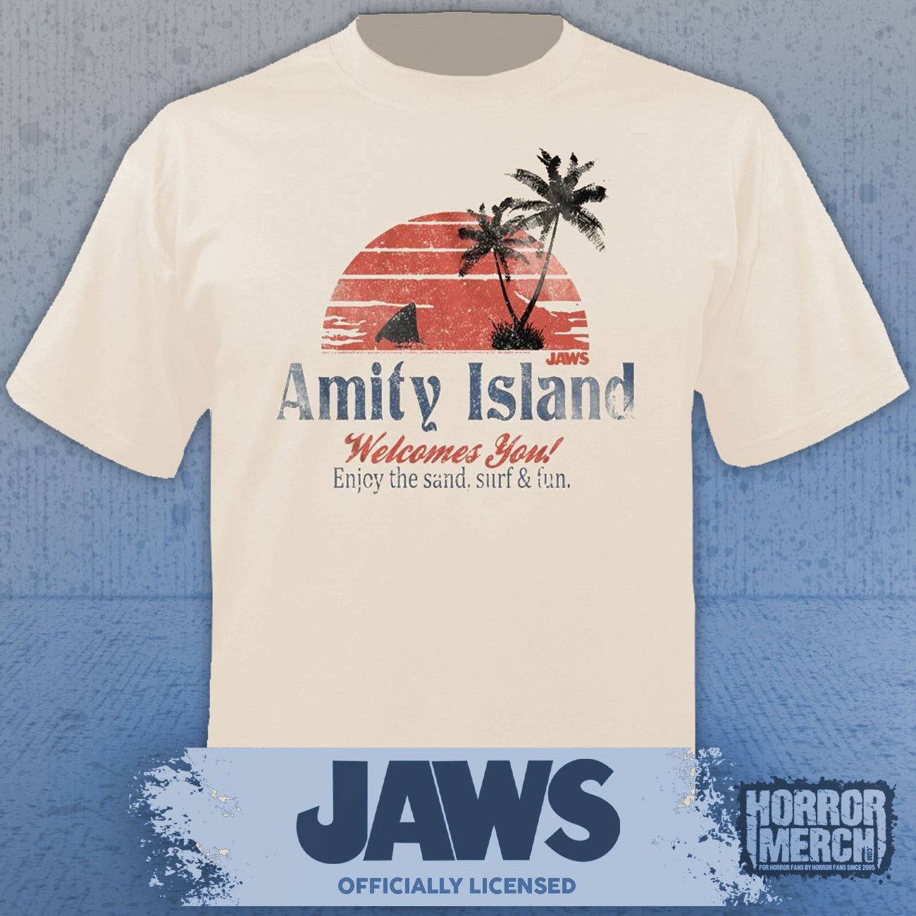 Jaws - Amity Island Mens Shirt (Cream)