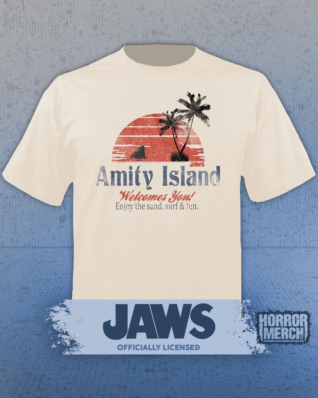 Jaws - Amity Island Mens Shirt (Cream)