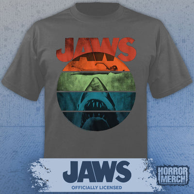 Jaws - Rainbow Mens Shirt (Gray)