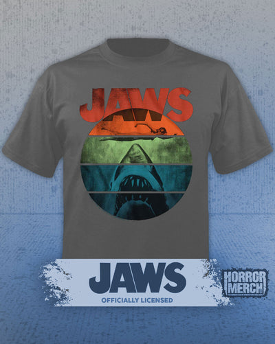 Jaws - Rainbow Mens Shirt (Gray)