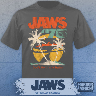 Jaws - Dont Go In The Water Mens Shirt (Gray)