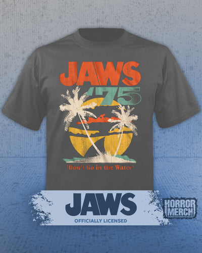 Jaws - Dont Go In The Water Mens Shirt (Gray)