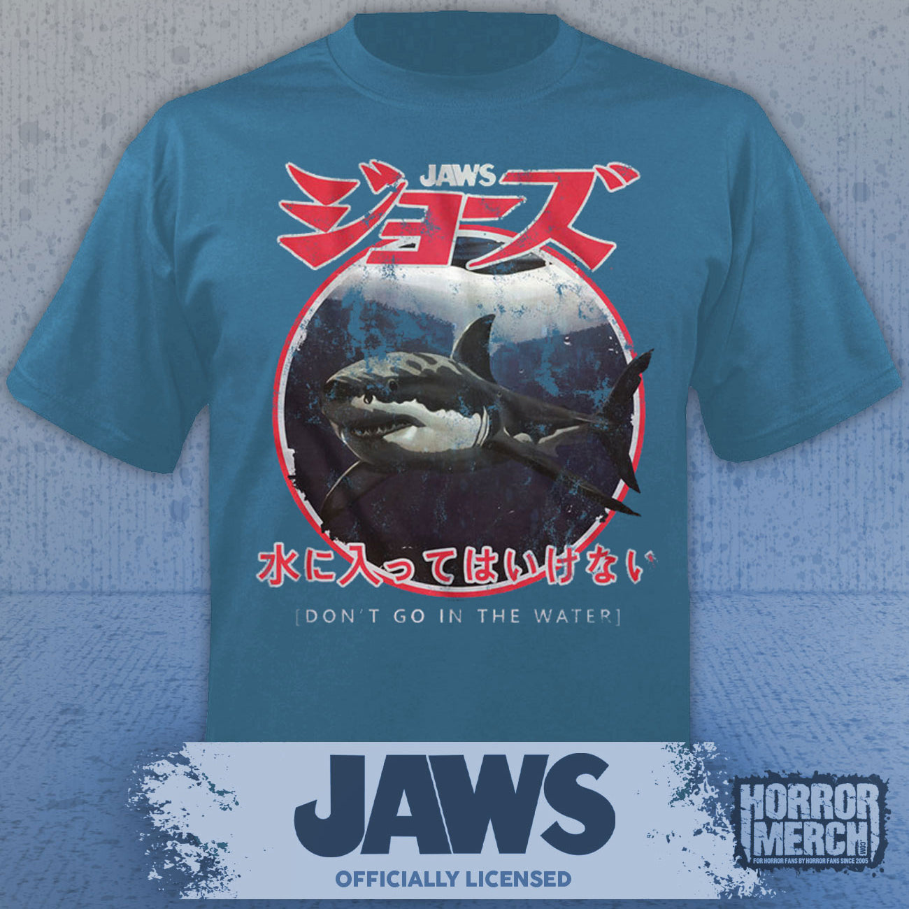 Jaws - Dont Go In The Water Mens Shirt (Blue)