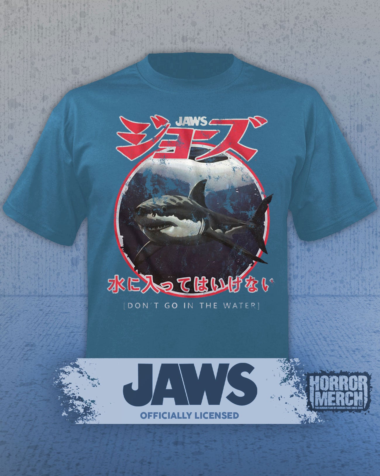 Jaws - Dont Go In The Water Mens Shirt (Blue)