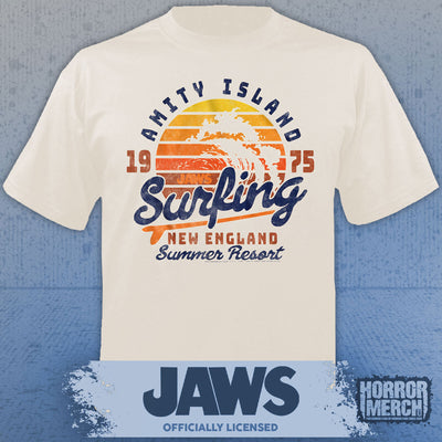 Jaws - Surfing Mens Shirt (Cream)