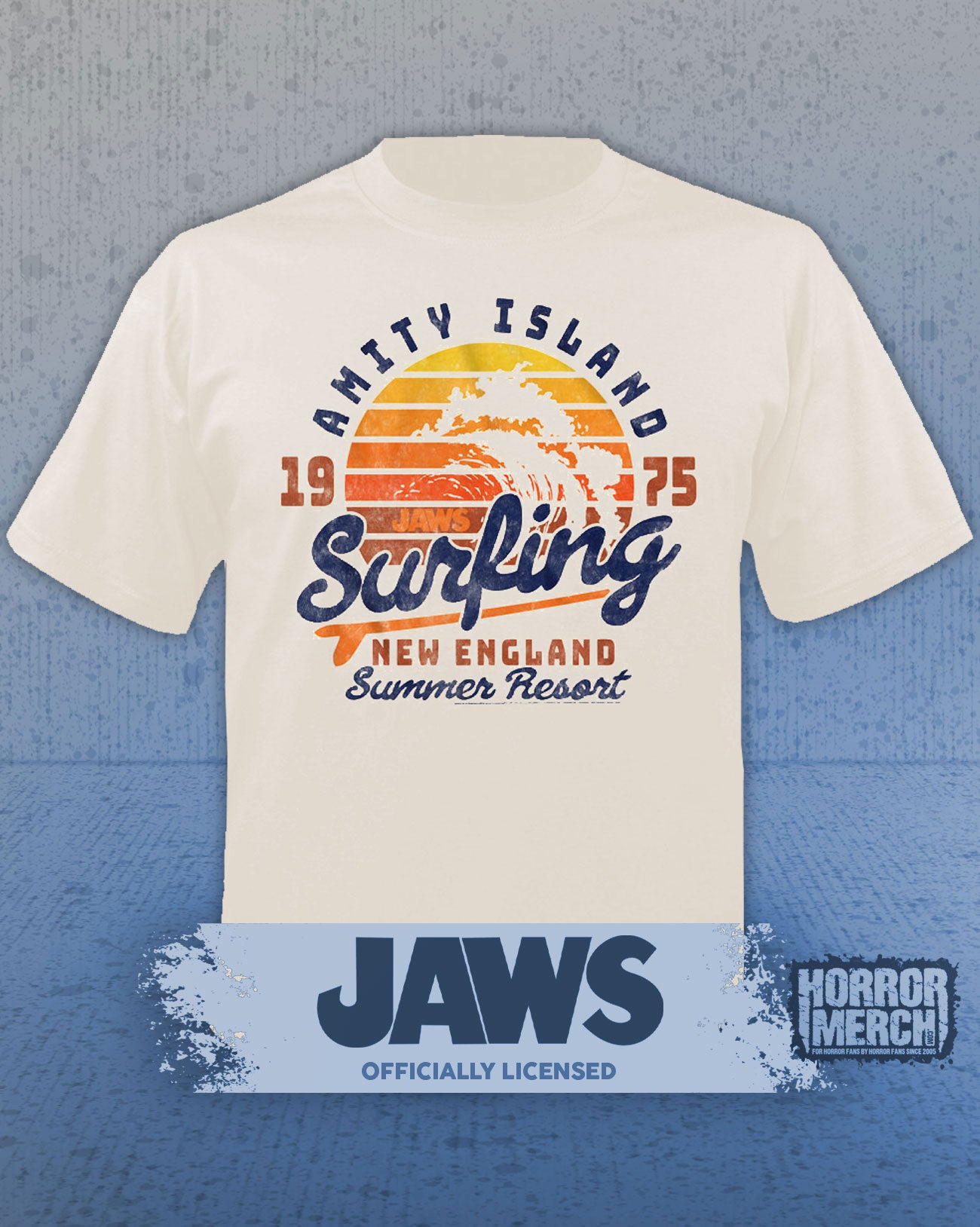 Jaws - Surfing Mens Shirt (Cream)