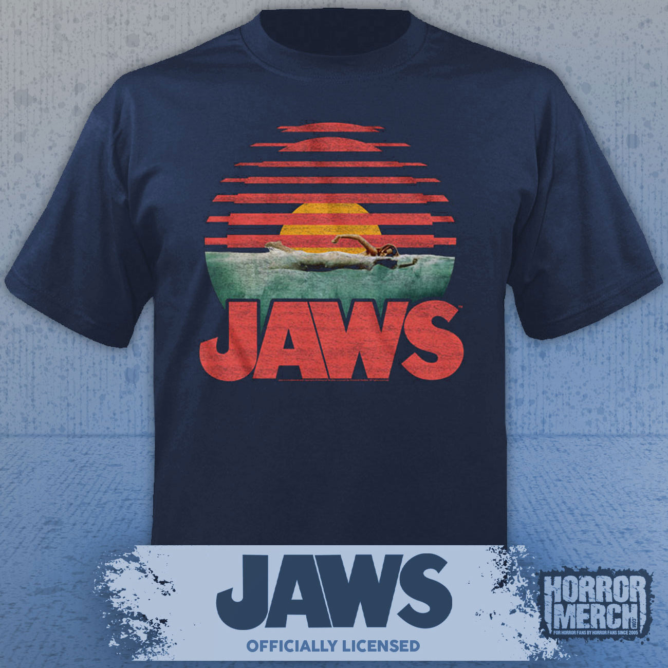 Jaws - Sunset Mens Shirt (Blue)