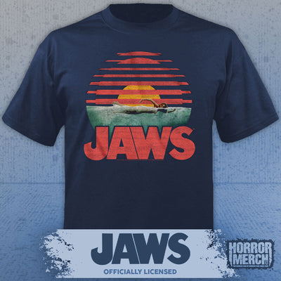 Jaws - Sunset Mens Shirt (Blue)
