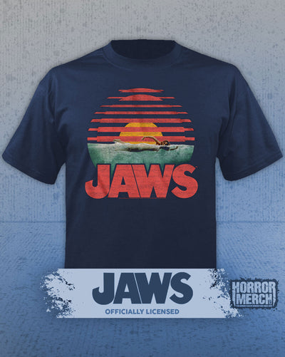 Jaws - Sunset Mens Shirt (Blue)