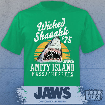 Jaws - Wicked Shaaahk Mens Shirt (Green)