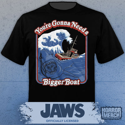 Jaws - Bigger Boat Cartoon Mens Shirt