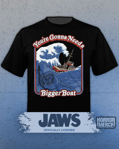 Jaws - Bigger Boat Cartoon Mens Shirt