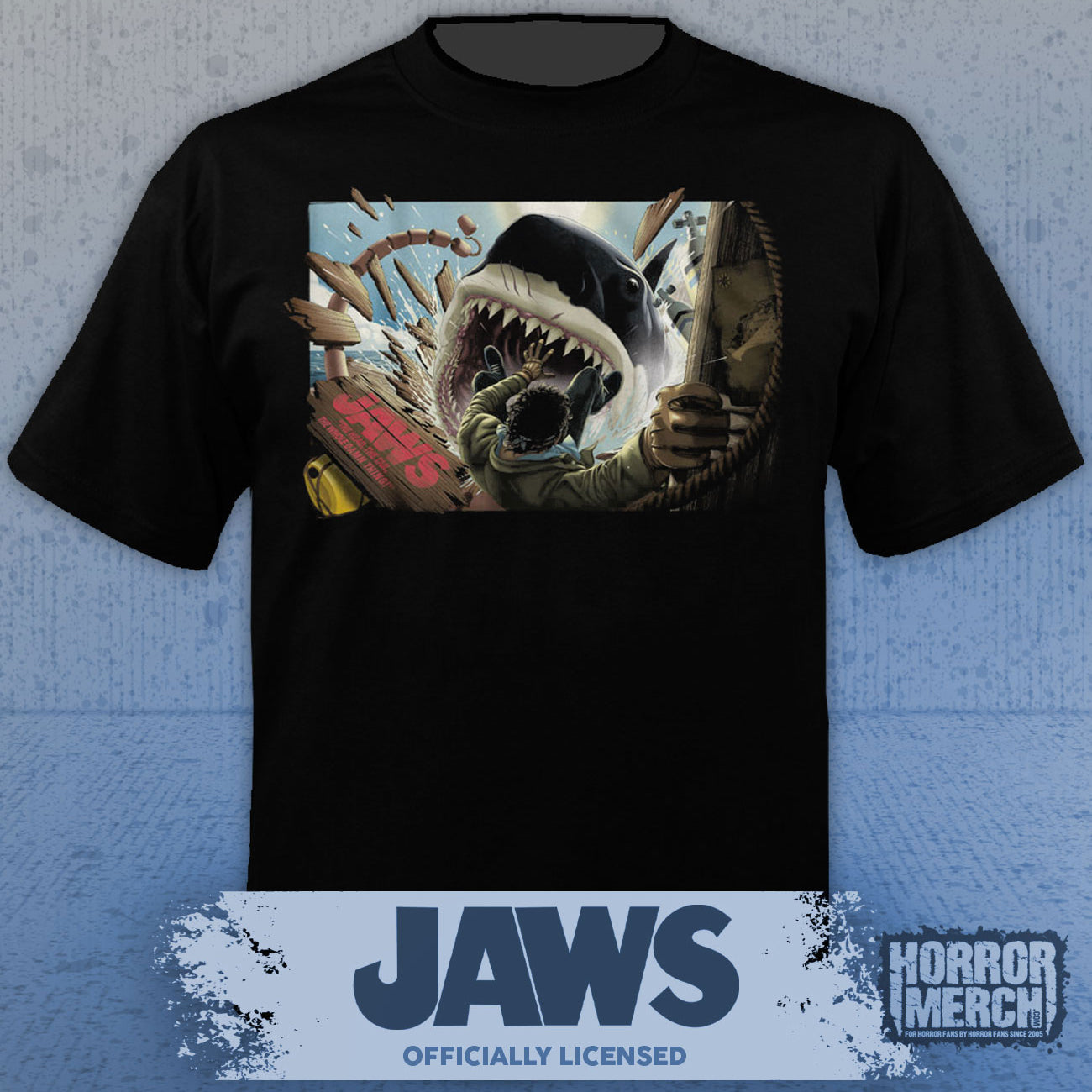 Jaws - Jumping Aboard Mens Shirt
