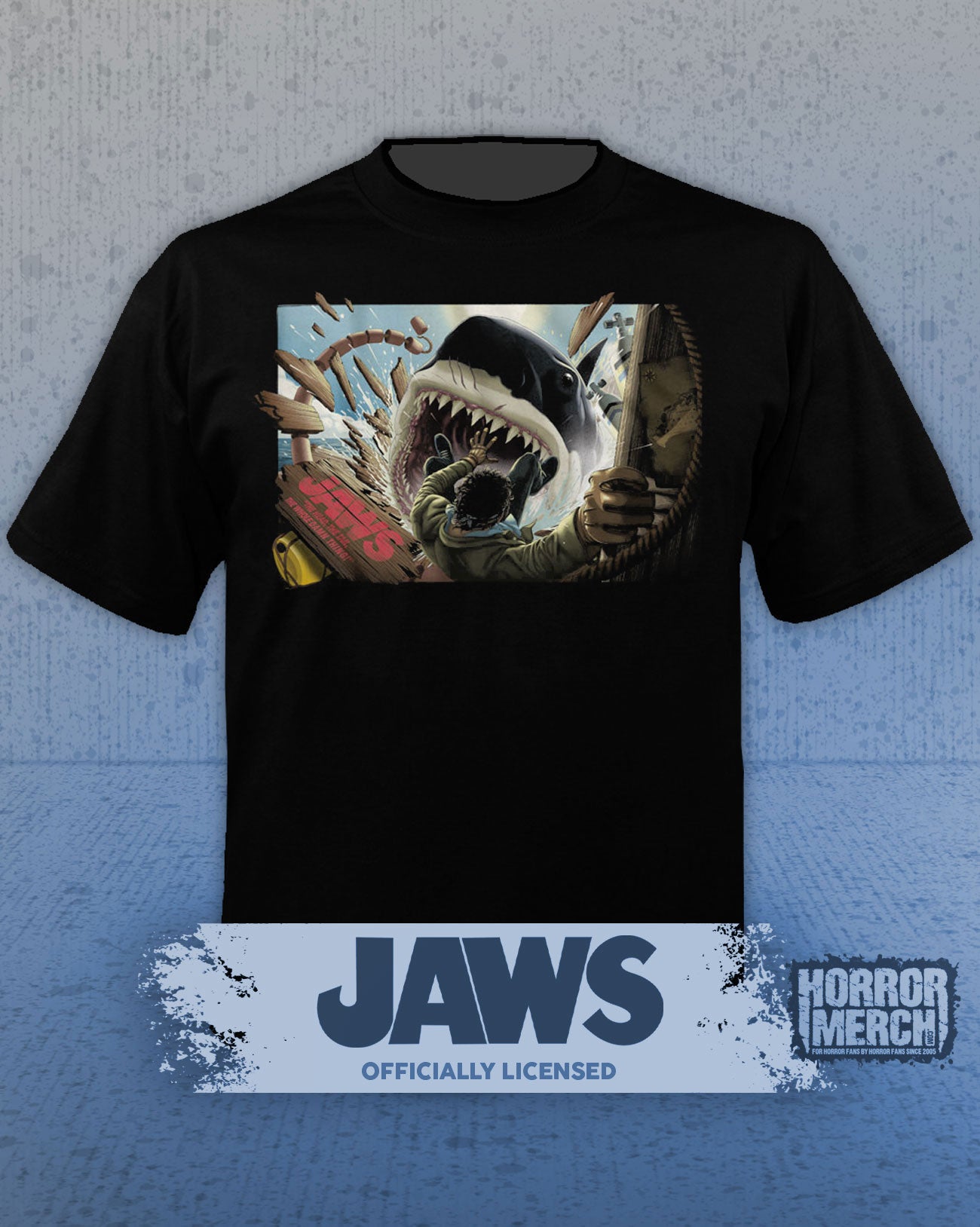 Jaws - Jumping Aboard Mens Shirt