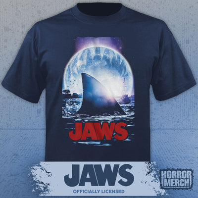 Jaws - Moon Mens Shirt (Blue)