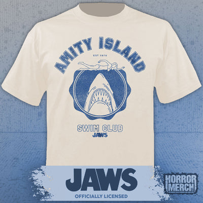 Jaws - Amity Swim Club Mens Shirt (Cream)