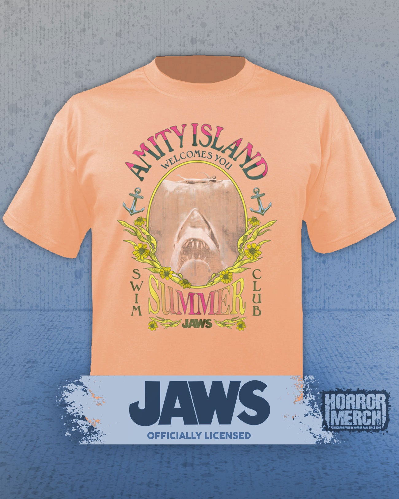 Jaws - Swim Club Mens Shirt (Peach)