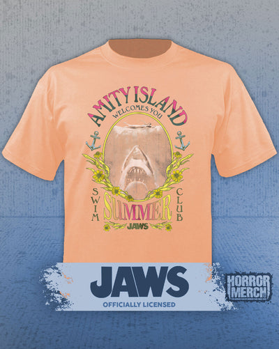 Jaws - Swim Club Mens Shirt (Peach)