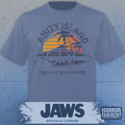 Jaws - Amity Island Mens Shirt (Blue)