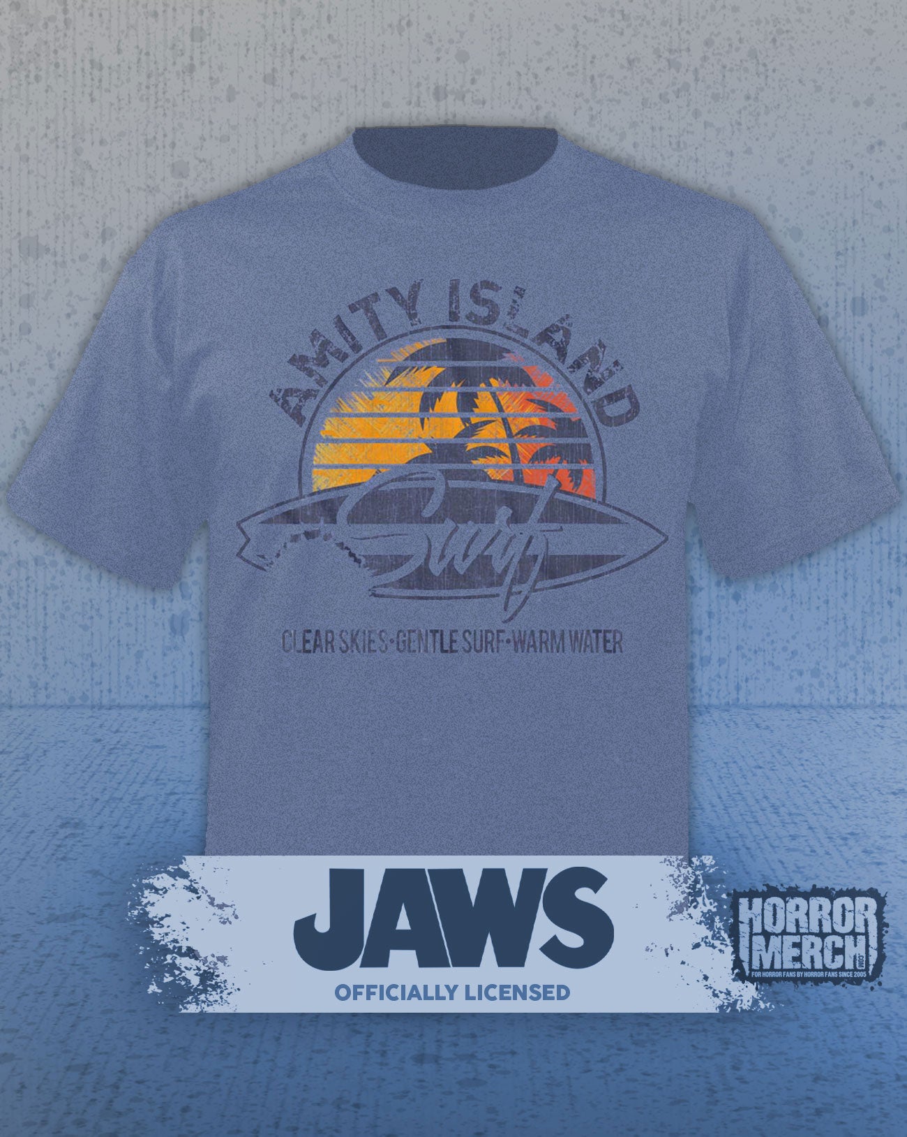 Jaws - Amity Island Mens Shirt (Blue)