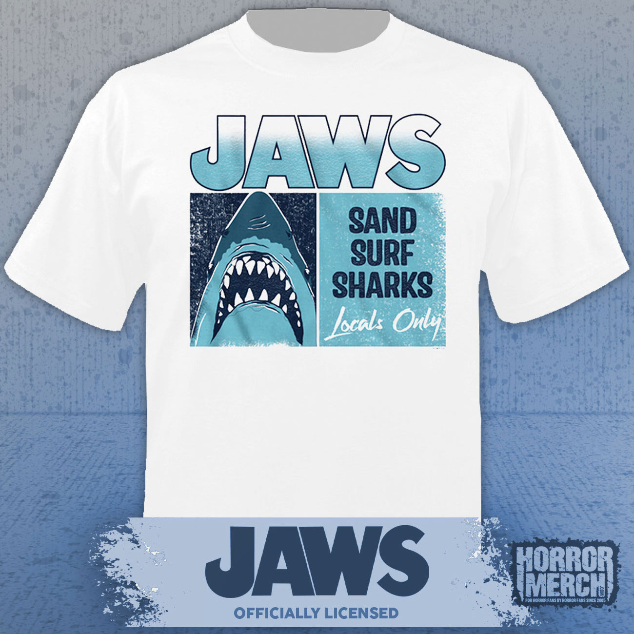 Jaws - Sand Surf Sharks Mens Shirt (White)