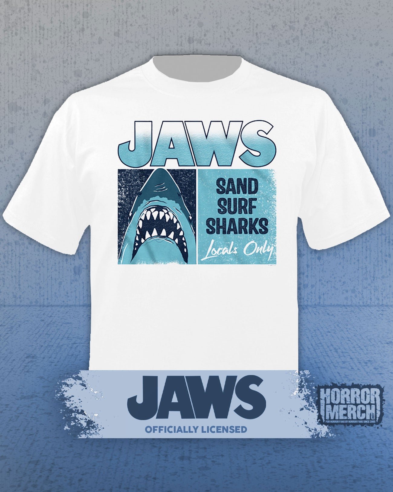 Jaws - Sand Surf Sharks Mens Shirt (White)