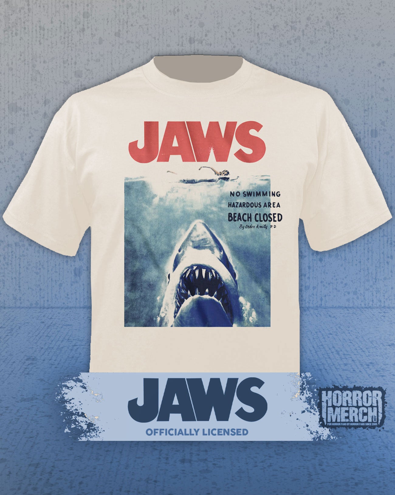 Jaws - Beach Closed Mens Shirt (Cream)