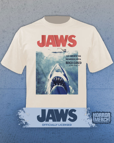 Jaws - Beach Closed Mens Shirt (Cream)