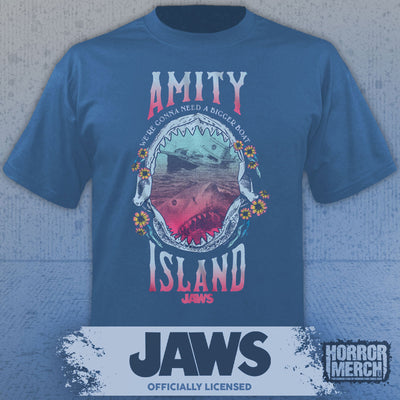 Jaws - Amity Island (Jaws) Mens Shirt (Blue)