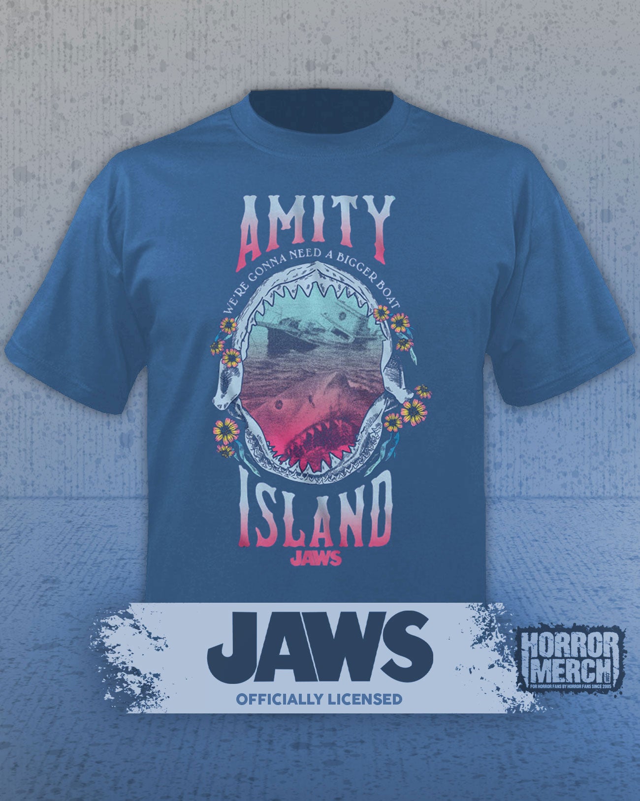 Jaws - Amity Island (Jaws) Mens Shirt (Blue)