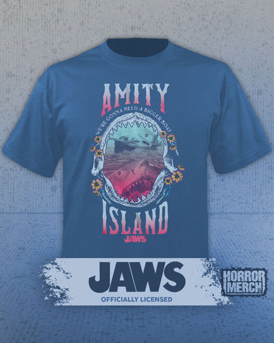 Jaws - Amity Island (Jaws) Mens Shirt (Blue)