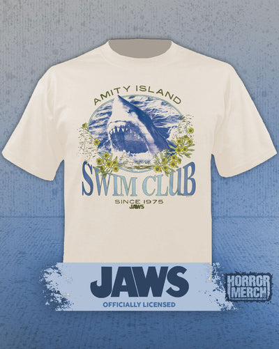 Jaws - Swim Club Mens Shirt (Cream)