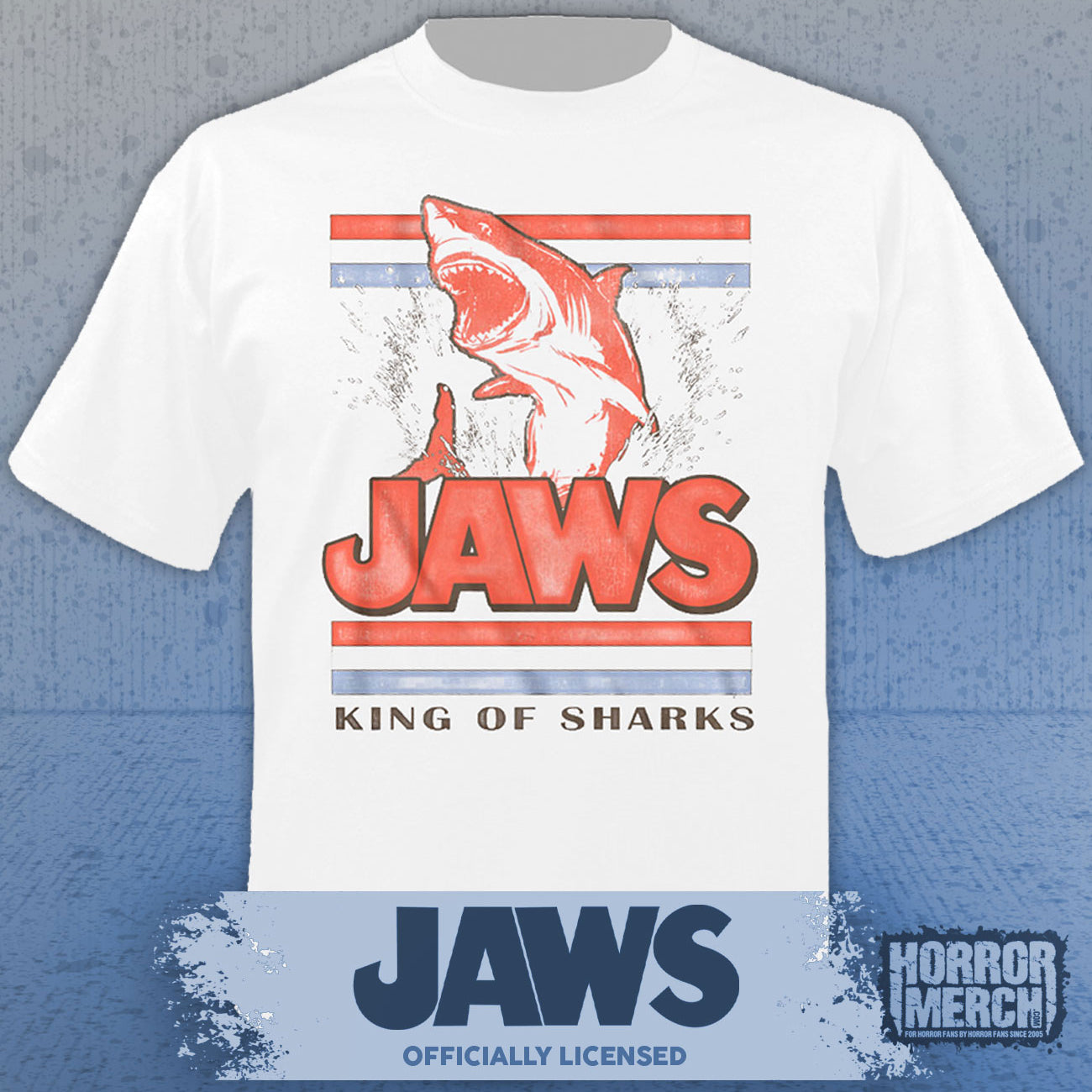Jaws - King Of The Sharks (Jump) Mens Shirt (White)