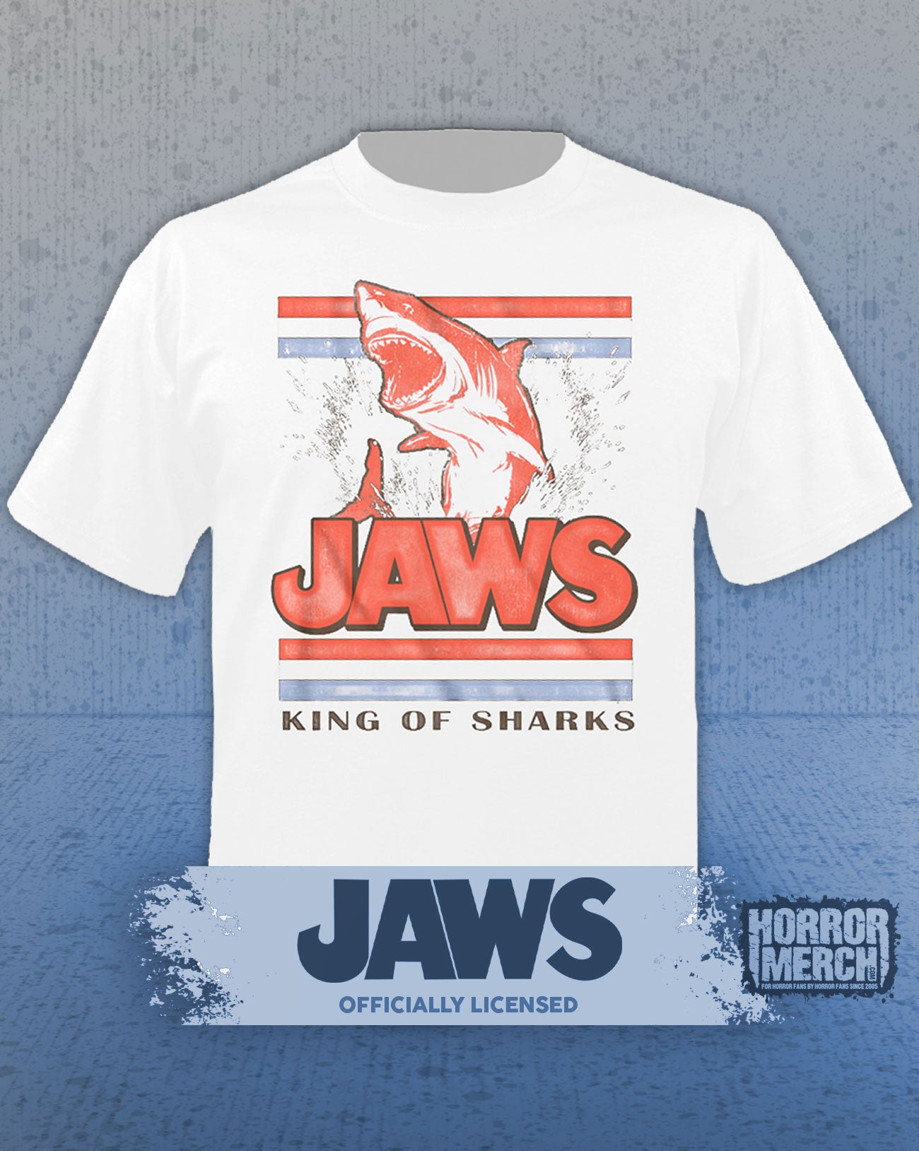 Jaws - King Of The Sharks (Jump) Mens Shirt (White)