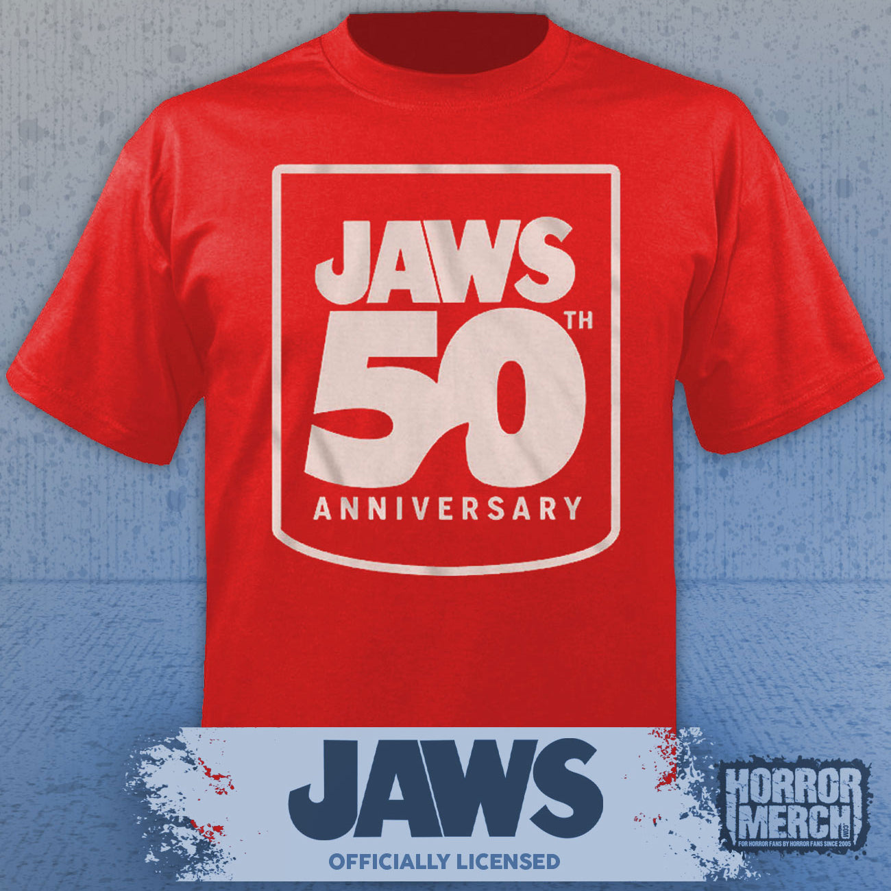 Jaws - 50th Anniversary Mens Shirt (Red)