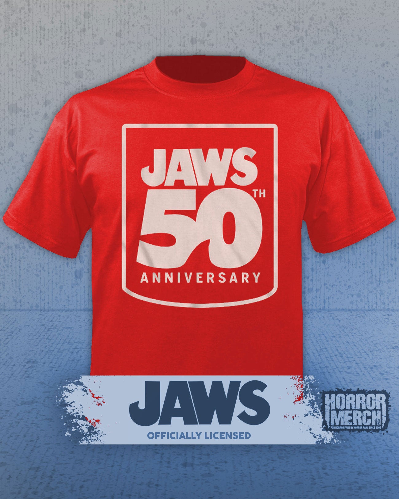 Jaws - 50th Anniversary Mens Shirt (Red)