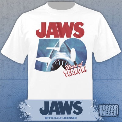Jaws - 50th Anniversary Mens Shirt (White)