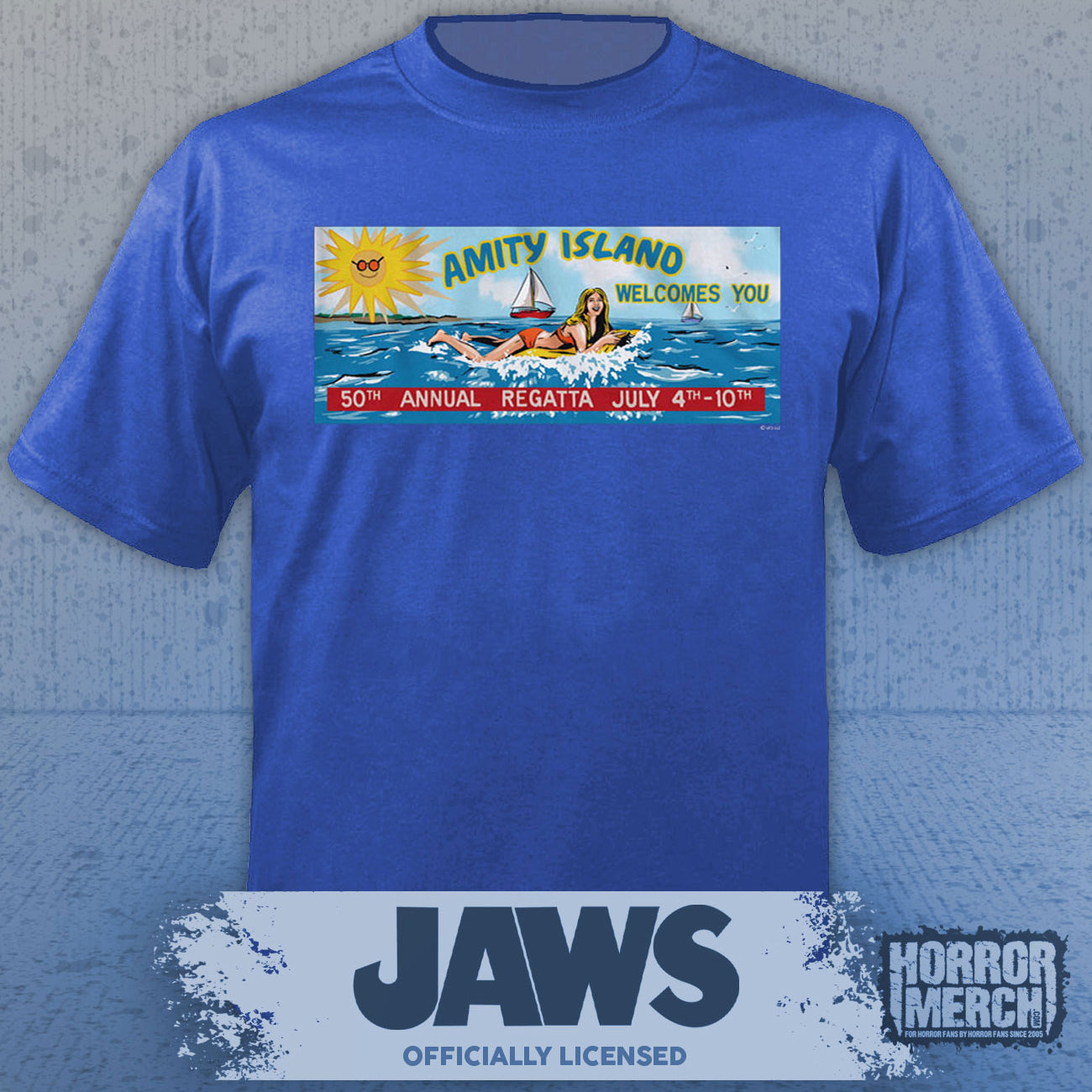 Jaws - Boat Race Mens Shirt (Blue)