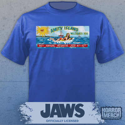 Jaws - Boat Race Mens Shirt (Blue)