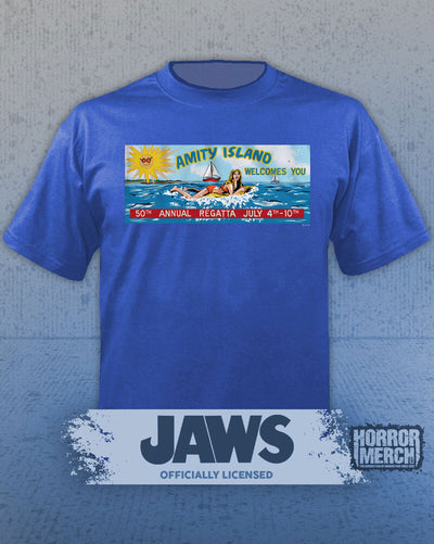 Jaws - Boat Race Mens Shirt (Blue)